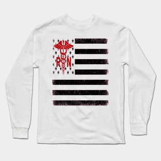 American Flag Registered Nurse Long Sleeve T-Shirt